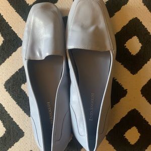 Super cute dusty blue flats.